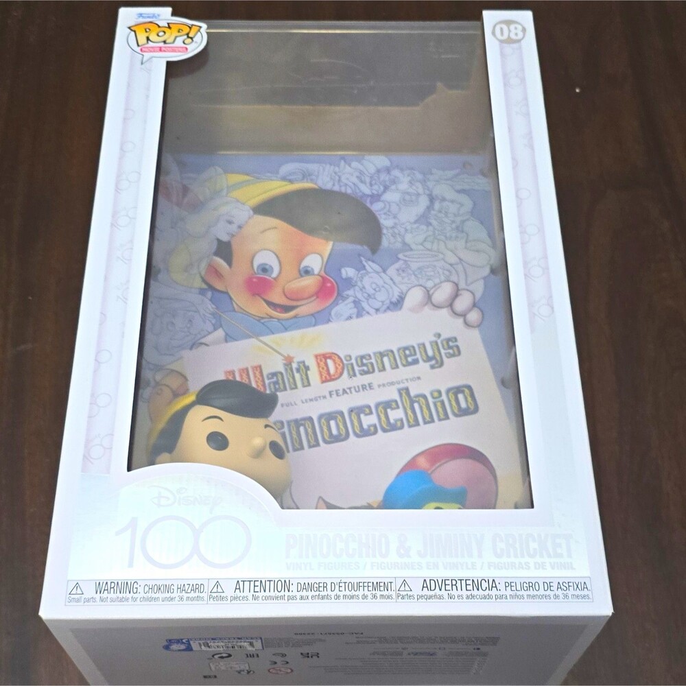 Funko Pop! Movie Posters Disney 100 Pinocchio & Jiminy Cricket #08 w/ Case